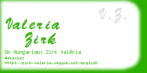 valeria zirk business card